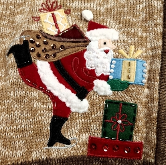 Tiara International Christmas Full Zip Embroidered Beaded Sequin Rhinestone XL - Picture 7 of 7